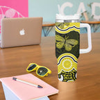Yellow Ribbon Sarcoma Awareness Month Tumbler With Handle Aboriginal Art - Aussie Hoodie