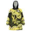 Yellow Ribbon Sarcoma Awareness Month Wearable Blanket Hoodie Aboriginal Art - Aussie Hoodie