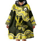 Yellow Ribbon Sarcoma Awareness Month Wearable Blanket Hoodie Aboriginal Art - Aussie Hoodie