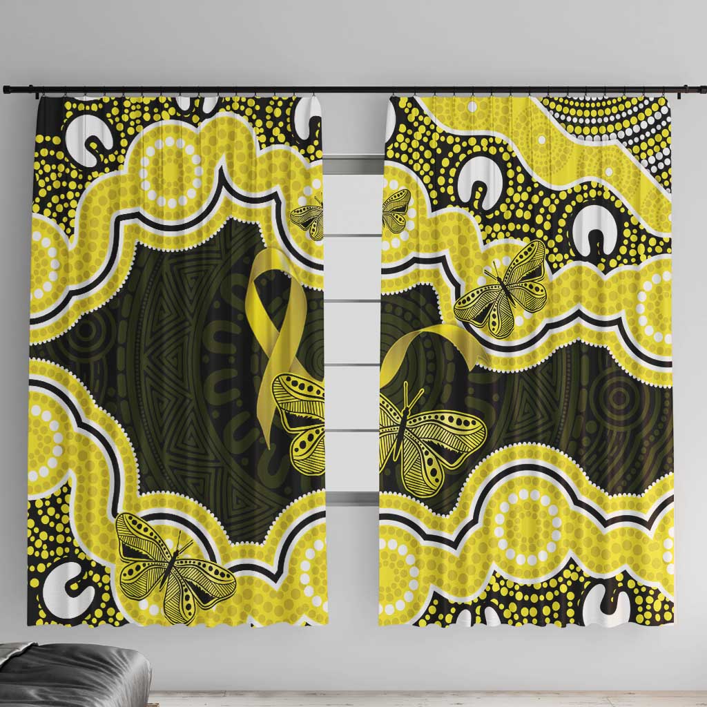 Yellow Ribbon Sarcoma Awareness Month Window Curtain Aboriginal Art - Aussie Hoodie