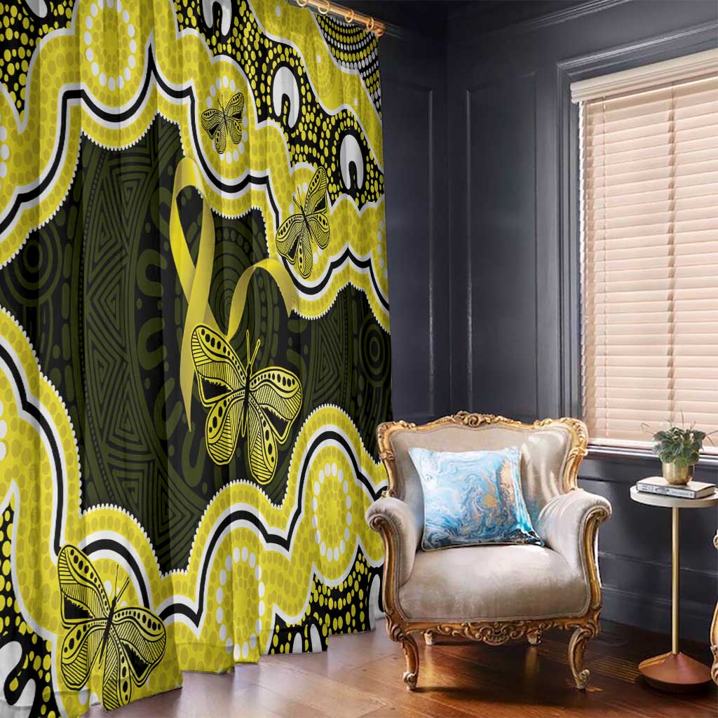 Yellow Ribbon Sarcoma Awareness Month Window Curtain Aboriginal Art - Aussie Hoodie