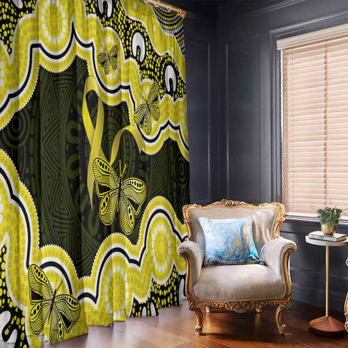 Yellow Ribbon Sarcoma Awareness Month Window Curtain Aboriginal Art - Aussie Hoodie
