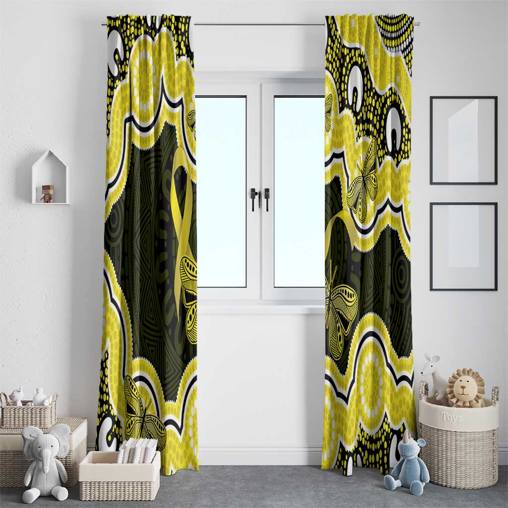 Yellow Ribbon Sarcoma Awareness Month Window Curtain Aboriginal Art - Aussie Hoodie