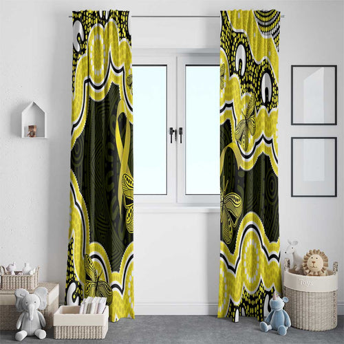 Yellow Ribbon Sarcoma Awareness Month Window Curtain Aboriginal Art - Aussie Hoodie