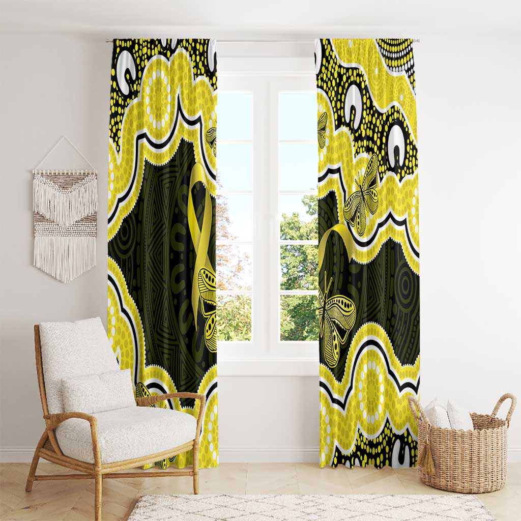 Yellow Ribbon Sarcoma Awareness Month Window Curtain Aboriginal Art - Aussie Hoodie