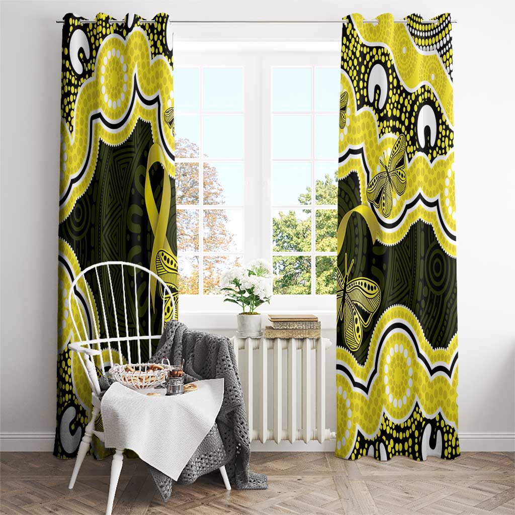 Yellow Ribbon Sarcoma Awareness Month Window Curtain Aboriginal Art - Aussie Hoodie