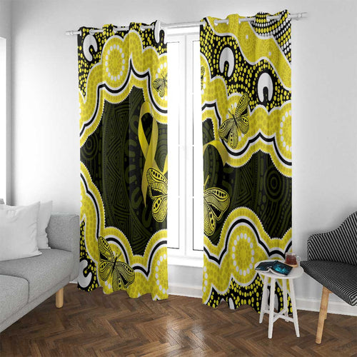 Yellow Ribbon Sarcoma Awareness Month Window Curtain Aboriginal Art - Aussie Hoodie