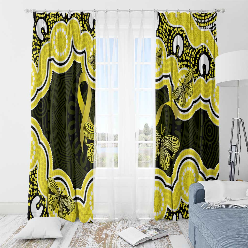 Yellow Ribbon Sarcoma Awareness Month Window Curtain Aboriginal Art - Aussie Hoodie