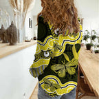 Yellow Ribbon Sarcoma Awareness Month Women Casual Shirt Aboriginal Art - Aussie Hoodie