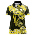 Yellow Ribbon Sarcoma Awareness Month Women Polo Shirt Aboriginal Art - Aussie Hoodie