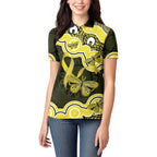 Yellow Ribbon Sarcoma Awareness Month Women Polo Shirt Aboriginal Art - Aussie Hoodie