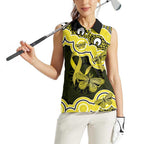 Yellow Ribbon Sarcoma Awareness Month Women Sleeveless Polo Shirt Aboriginal Art - Aussie Hoodie
