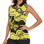 Yellow Ribbon Sarcoma Awareness Month Women Sleeveless Polo Shirt Aboriginal Art - Aussie Hoodie