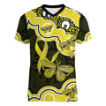 Yellow Ribbon Sarcoma Awareness Month Women V-Neck T-Shirt Aboriginal Art - Aussie Hoodie