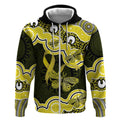 Yellow Ribbon Sarcoma Awareness Month Zip Hoodie Aboriginal Art - Aussie Hoodie
