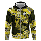 Yellow Ribbon Sarcoma Awareness Month Zip Hoodie Aboriginal Art - Aussie Hoodie