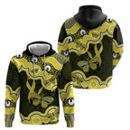 Yellow Ribbon Sarcoma Awareness Month Zip Hoodie Aboriginal Art - Aussie Hoodie