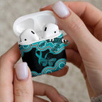 Cyan Ribbon PTSD Awareness Month AirPods Case Aboriginal Art - Aussie Hoodie