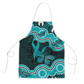 Cyan Ribbon PTSD Awareness Month Apron Aboriginal Art - Aussie Hoodie