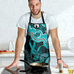 Cyan Ribbon PTSD Awareness Month Apron Aboriginal Art - Aussie Hoodie