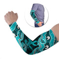Cyan Ribbon PTSD Awareness Month Arm Sleeves Aboriginal Art - Aussie Hoodie