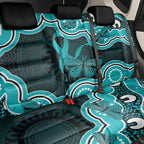 Cyan Ribbon PTSD Awareness Month Back Car Seat Cover Aboriginal Art - Aussie Hoodie