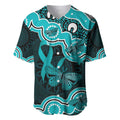 Cyan Ribbon PTSD Awareness Month Baseball Jersey Aboriginal Art - Aussie Hoodie