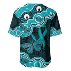 Cyan Ribbon PTSD Awareness Month Baseball Jersey Aboriginal Art - Aussie Hoodie