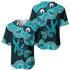 Cyan Ribbon PTSD Awareness Month Baseball Jersey Aboriginal Art - Aussie Hoodie