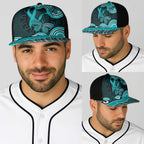 Cyan Ribbon PTSD Awareness Month Baseball Net Cap Aboriginal Art - Aussie Hoodie