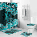 Cyan Ribbon PTSD Awareness Month Bathroom Set Aboriginal Art - Aussie Hoodie