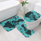 Cyan Ribbon PTSD Awareness Month Bathroom Set Aboriginal Art - Aussie Hoodie