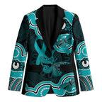 Cyan Ribbon PTSD Awareness Month Blazer Aboriginal Art - Aussie Hoodie