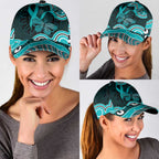 Cyan Ribbon PTSD Awareness Month Classic Cap Aboriginal Art - Aussie Hoodie