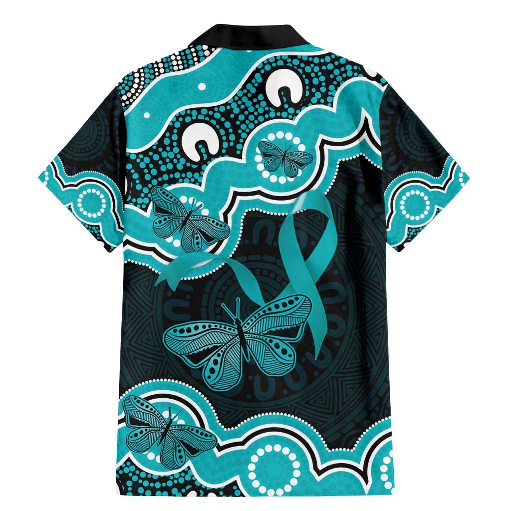 Cyan Ribbon PTSD Awareness Month Family Matching Mermaid Dress and Hawaiian Shirt Aboriginal Art - Aussie Hoodie
