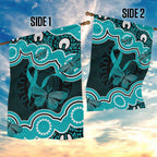 Cyan Ribbon PTSD Awareness Month Garden Flag Aboriginal Art - Aussie Hoodie