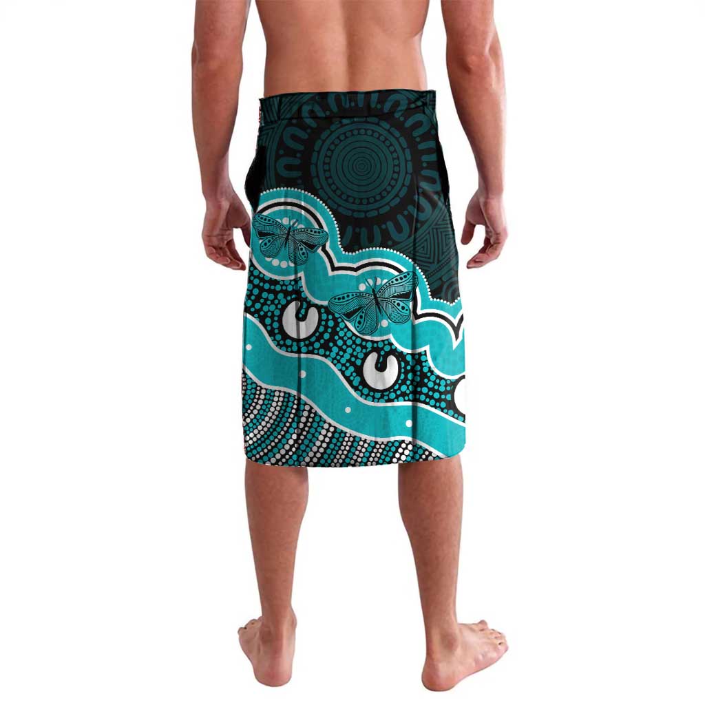 Cyan Ribbon PTSD Awareness Month Lavalava Aboriginal Art - Aussie Hoodie