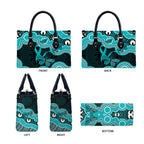 Cyan Ribbon PTSD Awareness Month Leather Bag Aboriginal Art - Aussie Hoodie