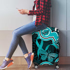Cyan Ribbon PTSD Awareness Month Luggage Cover Aboriginal Art - Aussie Hoodie