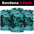 Cyan Ribbon PTSD Awareness Month Neck Gaiter Aboriginal Art - Aussie Hoodie