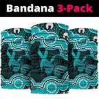 Cyan Ribbon PTSD Awareness Month Neck Gaiter Aboriginal Art - Aussie Hoodie