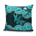 Cyan Ribbon PTSD Awareness Month Pillow Cover Aboriginal Art - Aussie Hoodie