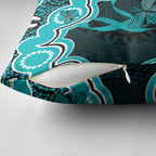 Cyan Ribbon PTSD Awareness Month Pillow Cover Aboriginal Art - Aussie Hoodie