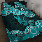 Cyan Ribbon PTSD Awareness Month Quilt Bed Set Aboriginal Art - Aussie Hoodie