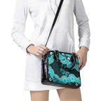 Cyan Ribbon PTSD Awareness Month Shoulder Handbag Aboriginal Art - Aussie Hoodie