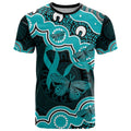Cyan Ribbon PTSD Awareness Month T Shirt Aboriginal Art - Aussie Hoodie
