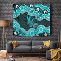 Cyan Ribbon PTSD Awareness Month Tapestry Aboriginal Art - Aussie Hoodie