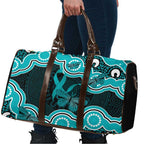 Cyan Ribbon PTSD Awareness Month Travel Bag Aboriginal Art - Aussie Hoodie