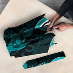 Cyan Ribbon PTSD Awareness Month Umbrella Aboriginal Art - Aussie Hoodie