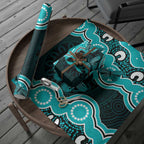Cyan Ribbon PTSD Awareness Month Wrapping Paper Aboriginal Art - Aussie Hoodie